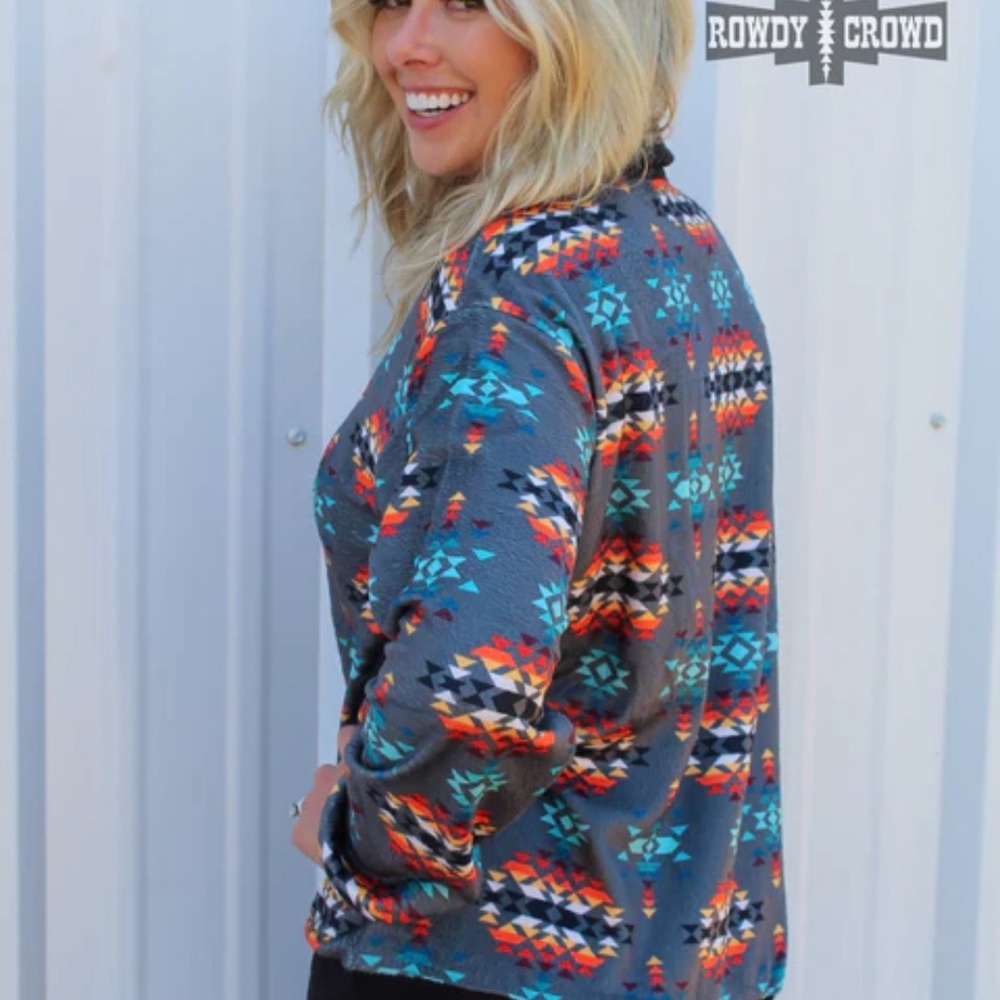 Tribal Print Pullover Sweater - Picture 2 of 2